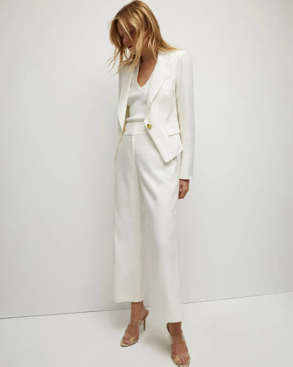 Cheap Veronica Beard Hosanna Linen Dickey Jacket in Off-White