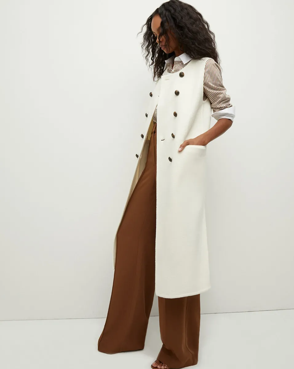 Flash Sale Veronica Beard Hoxton Long Vest in Ivory