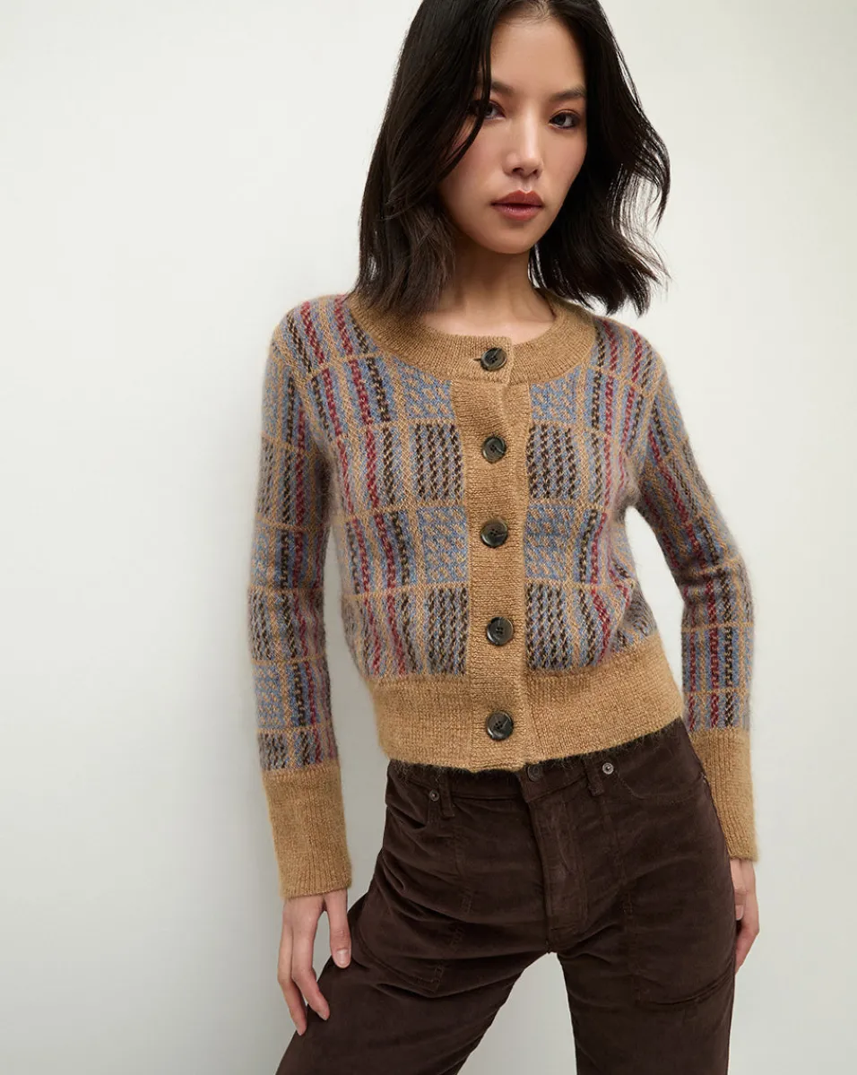 Store Veronica Beard Jacira Plaid Cardigan in Russet RussetMulti