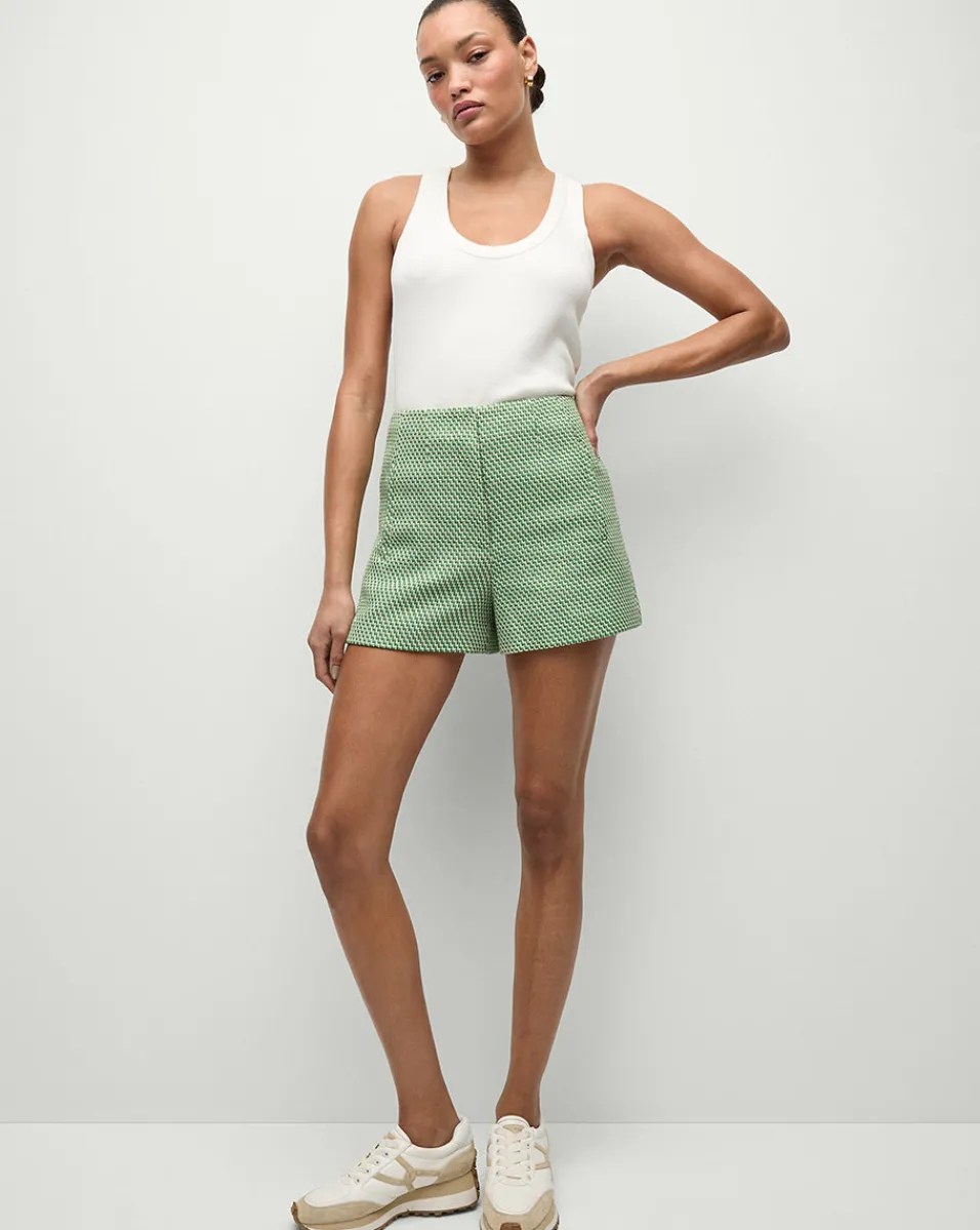 Clearance Veronica Beard Jazmin Short in Lemongrass/Dove