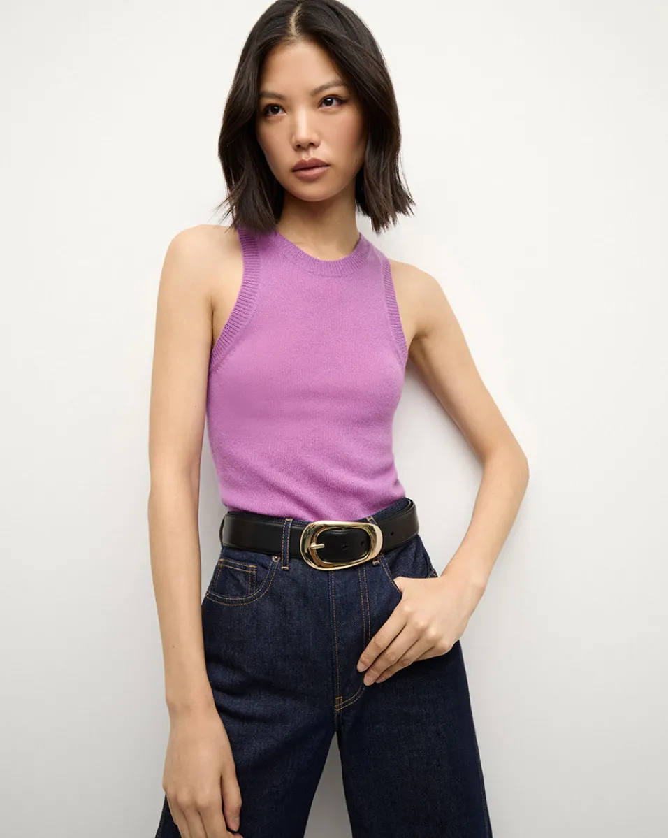 Shop Veronica Beard Jerrel Cashmere Tank Top in Purple OrchidDusk