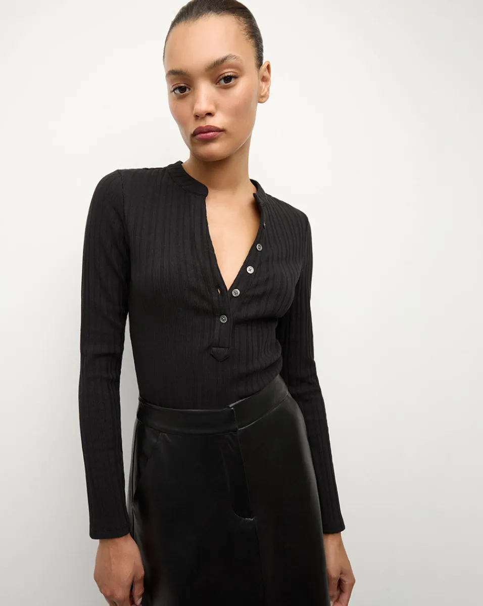 Clearance Veronica Beard Jocelyn Henley Shirt in Black