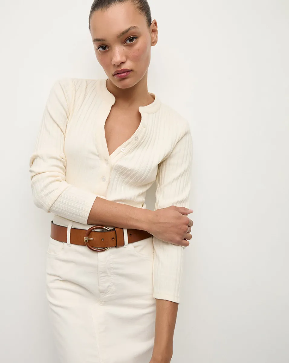 Online Veronica Beard Jocelyn Henley Shirt in Ivory