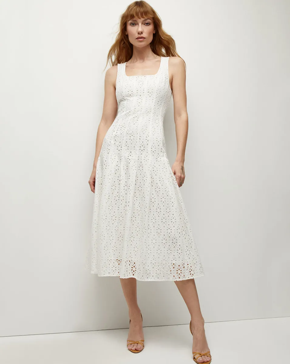 Cheap Veronica Beard Jolie Cotton Eyelet Dress in White