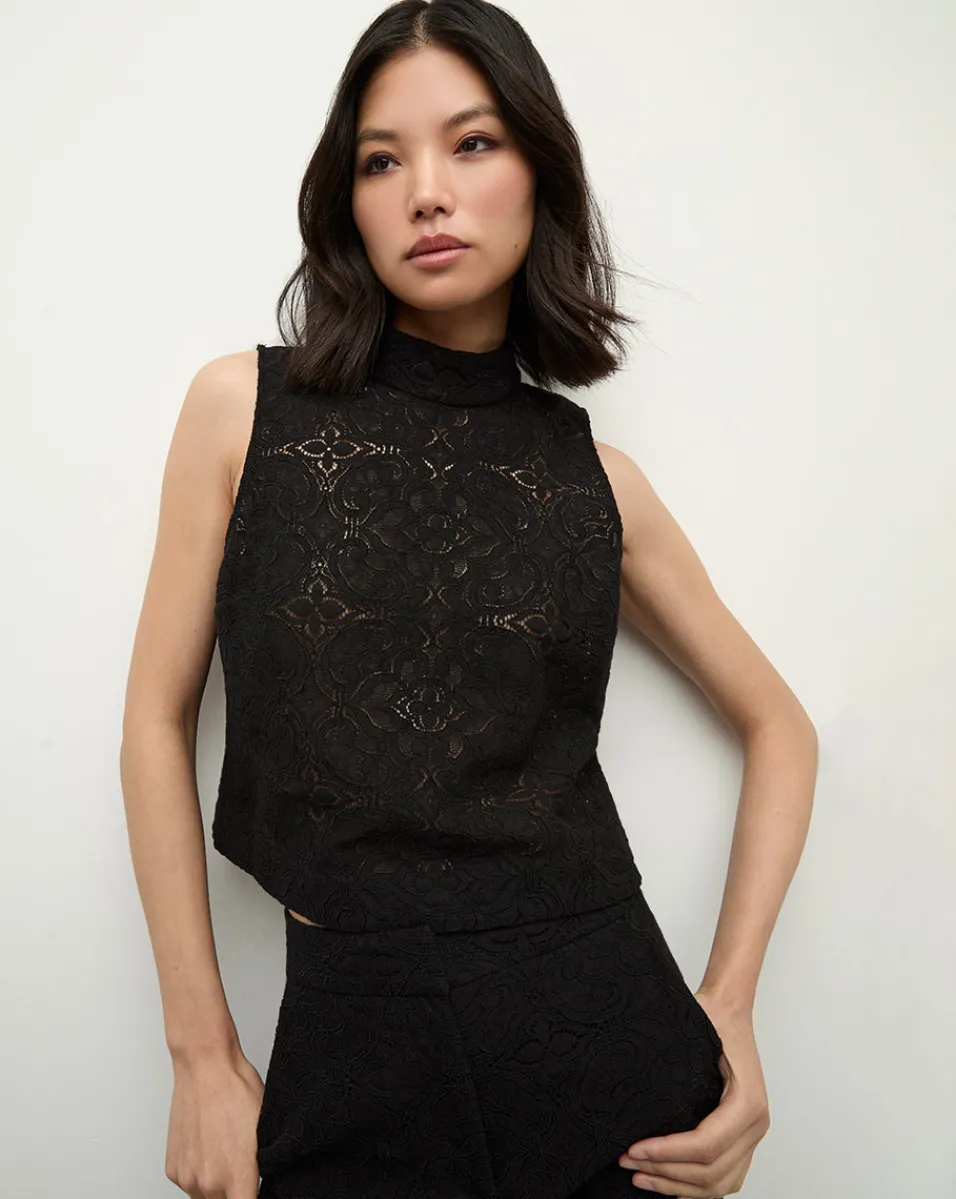 Clearance Veronica Beard Katmai Lace Top in Black