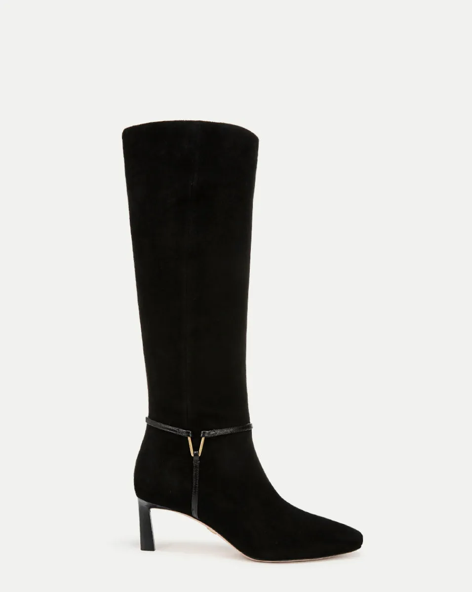 Clearance Veronica Beard Kenzie Mid-Heel Tall Boot Wide-Calf in Black