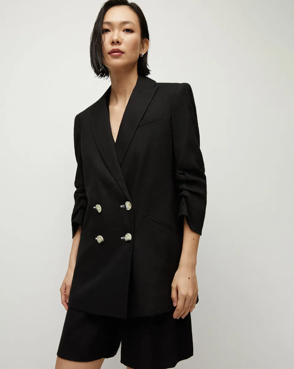 New Veronica Beard Kiernan Linen Dickey Jacket in Black