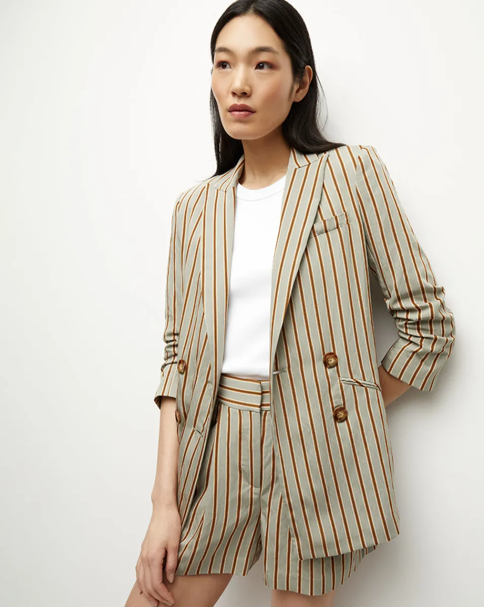 Sale Veronica Beard Kiernan Pinstripe Boyfriend Jacket SeafoamMulti