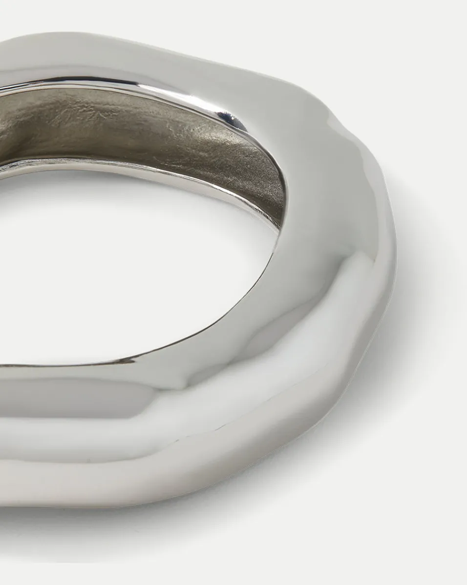 Store Veronica Beard Large Molten Bangle Bracelet in Silver