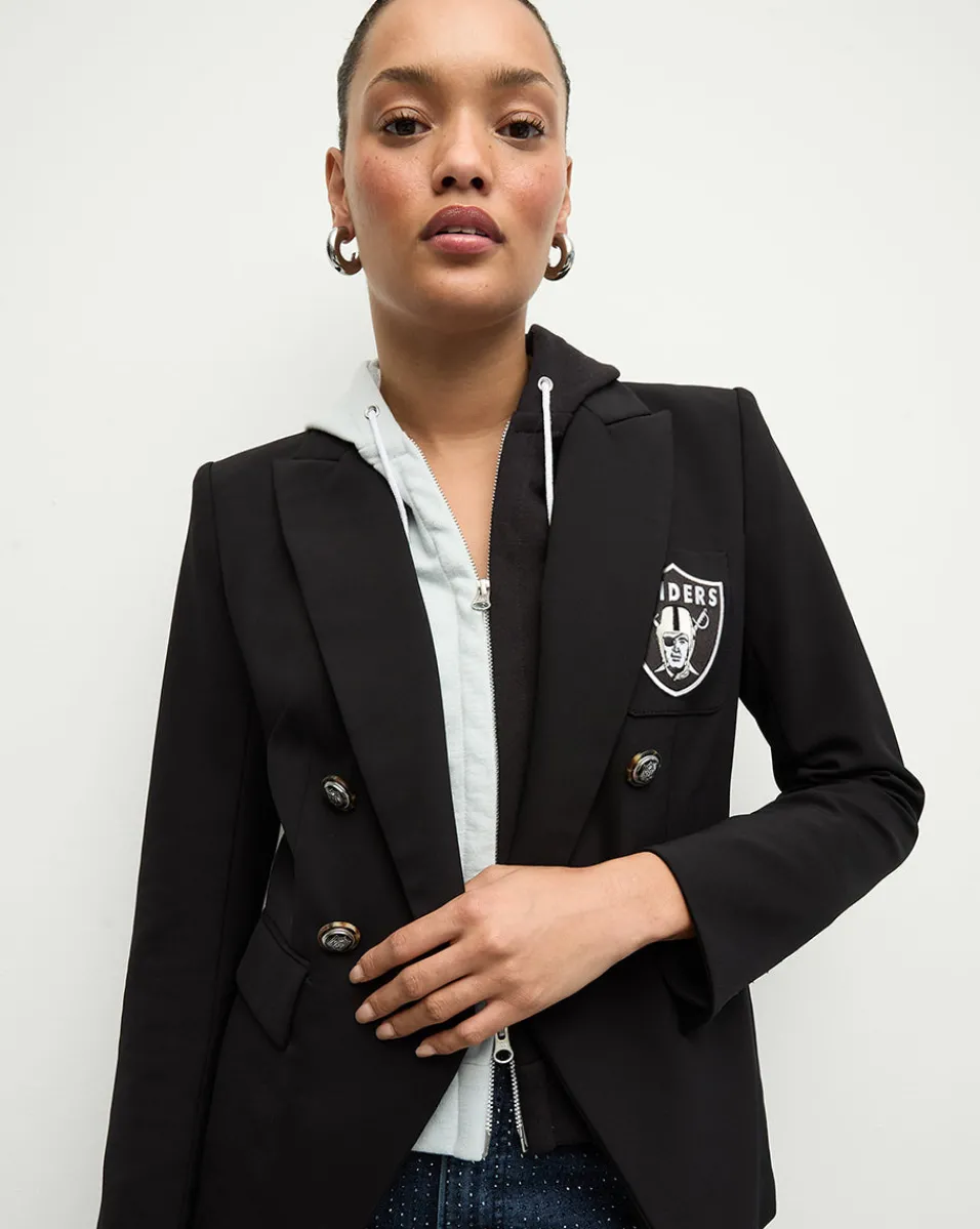 Clearance Veronica Beard Las Vegas Raiders Dickey Jacket in Black/Silver LasVegasRaiders