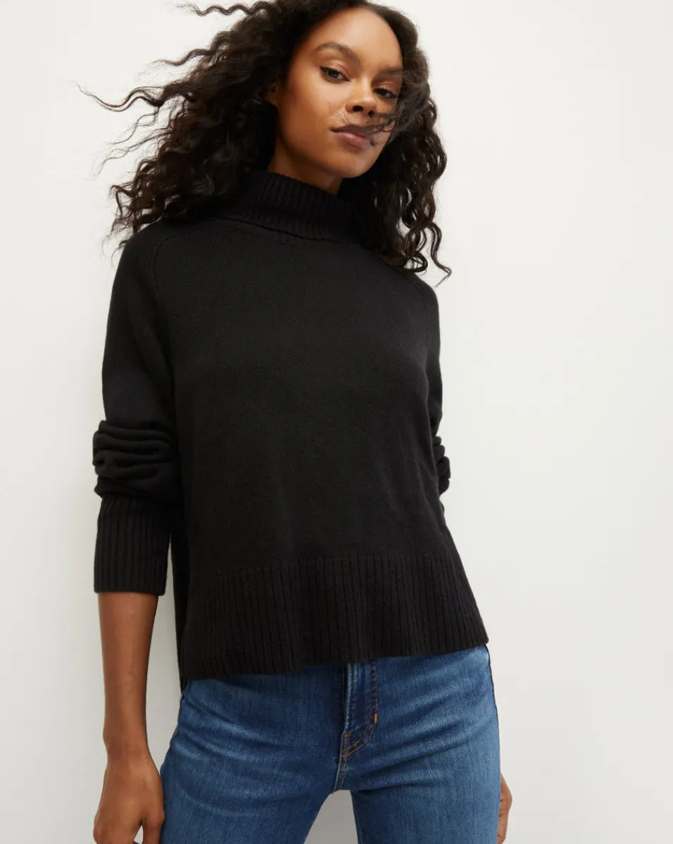 Shop Veronica Beard Lerato Chasmere Turtleneck Sweater in Black