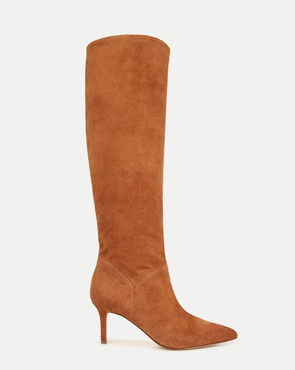 New Veronica Beard Lexington Suede Boot Hazelwood