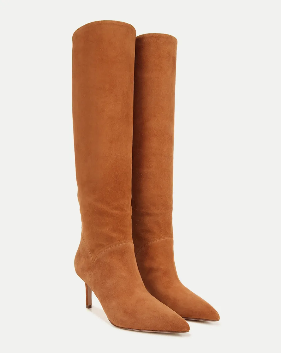 New Veronica Beard Lexington Suede Boot Hazelwood