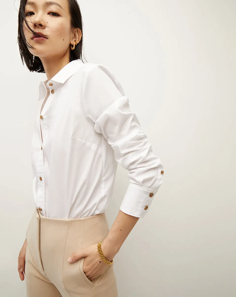 Cheap Veronica Beard Libby Poplin Button-Down Shirt White