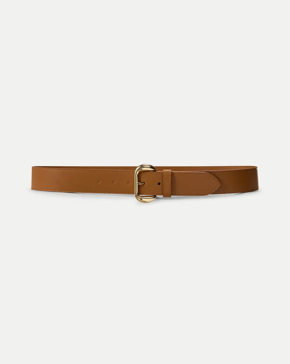 Cheap Veronica Beard Lidia Leather Belt in Tan