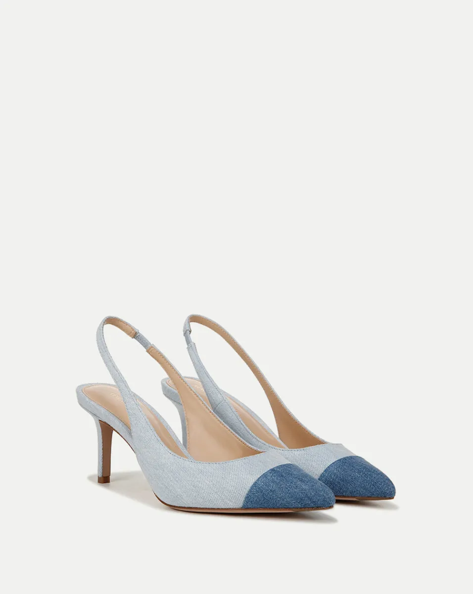 Best Sale Veronica Beard Liliana Slingback Pump Denim