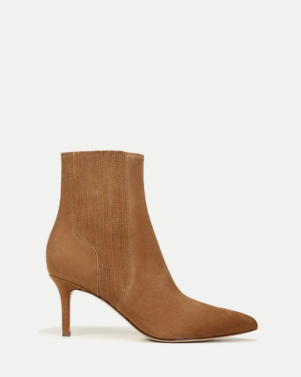 Best Sale Veronica Beard Lisa Mid-Heel Suede Bootie in Hazelwood