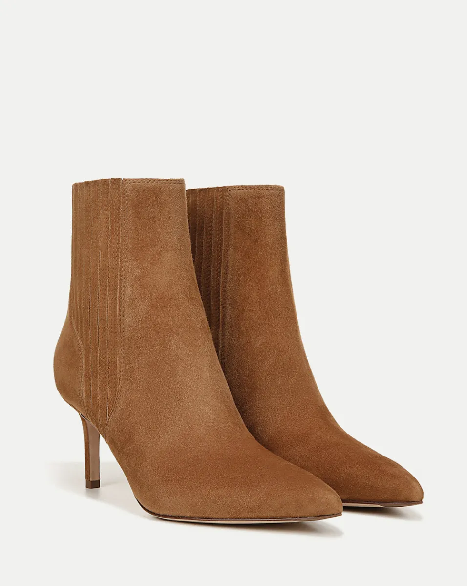 Best Sale Veronica Beard Lisa Mid-Heel Suede Bootie in Hazelwood