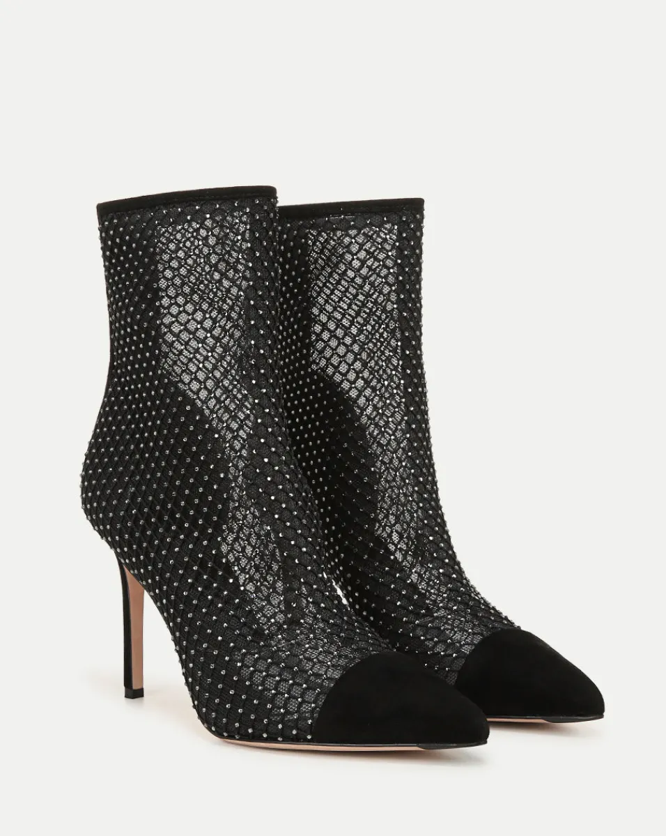 Hot Veronica Beard Lisa Rhinestone Mesh Bootie in Black