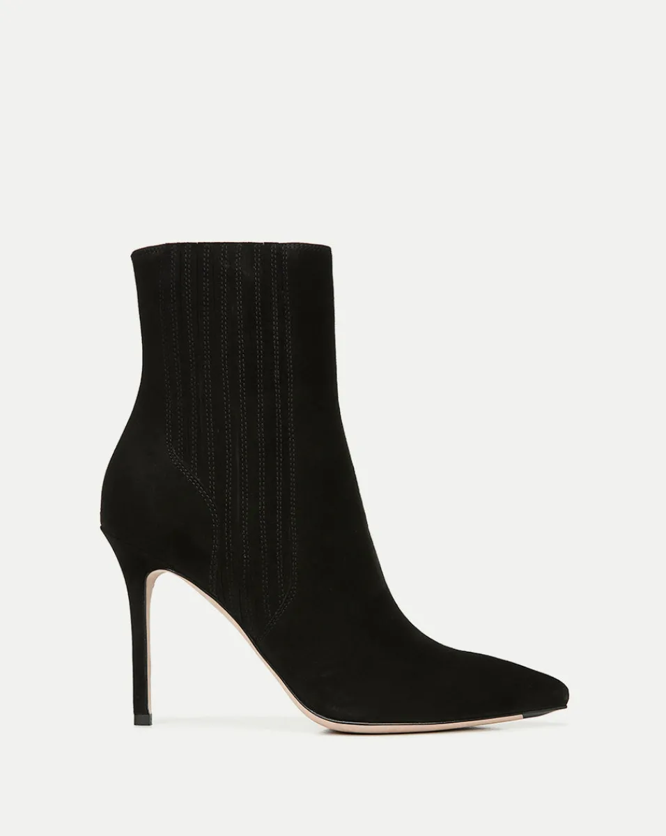 New Veronica Beard Lisa Suede Stiletto-Heel Bootie Black