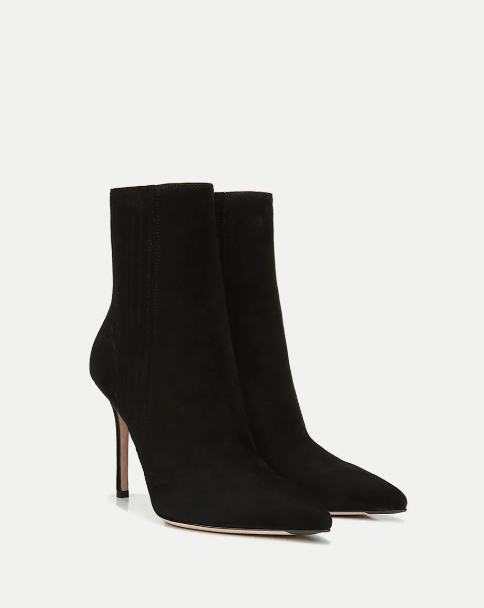 New Veronica Beard Lisa Suede Stiletto-Heel Bootie Black