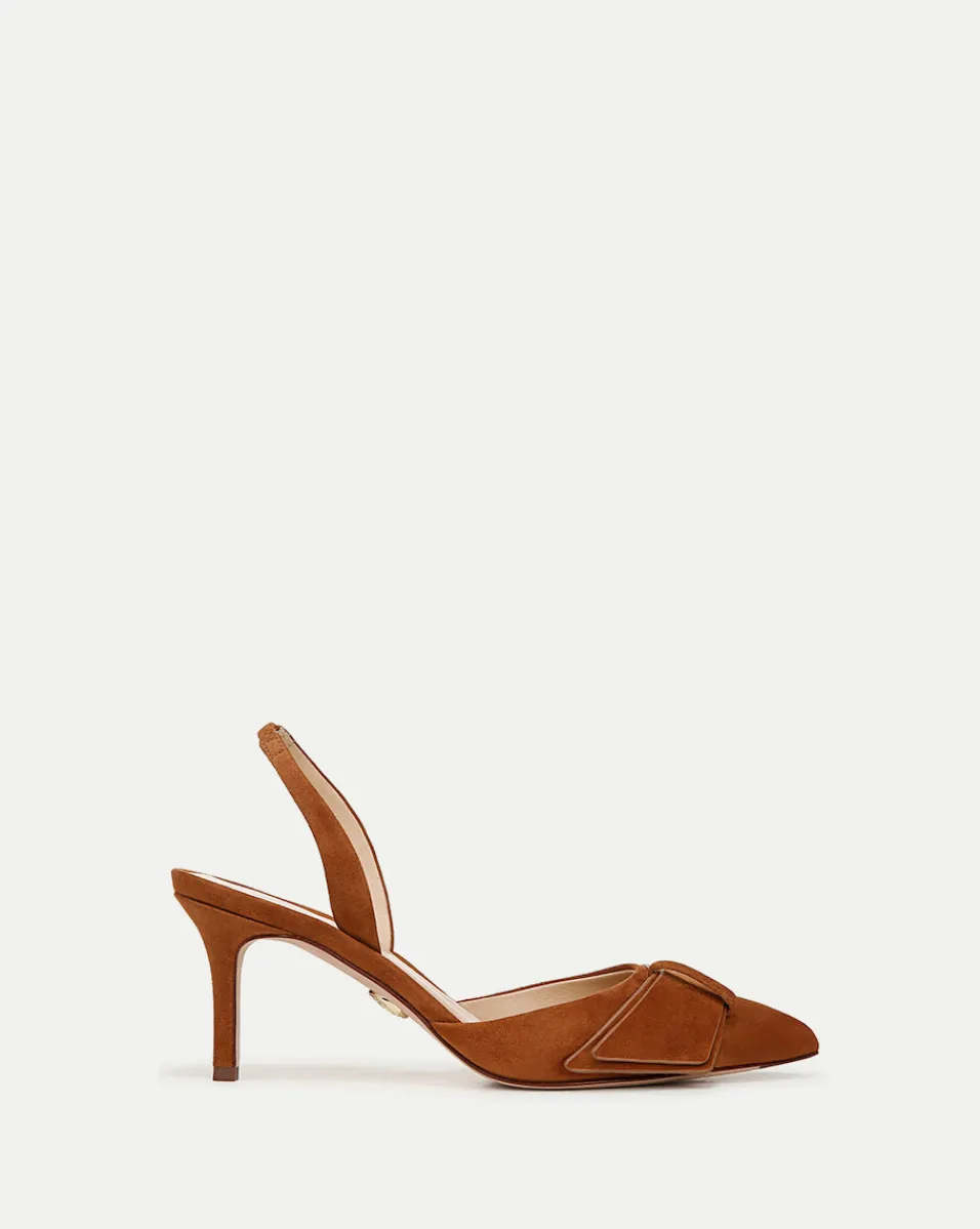 Store Veronica Beard Lisbeth Suede Slingback Pump in Caramel