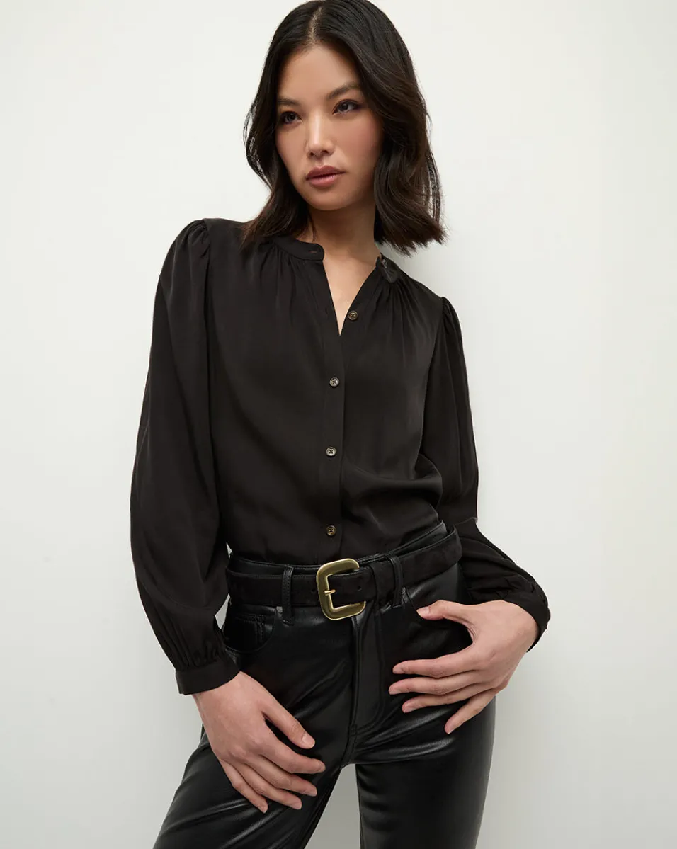 Sale Veronica Beard Lola Leather Belt in Black