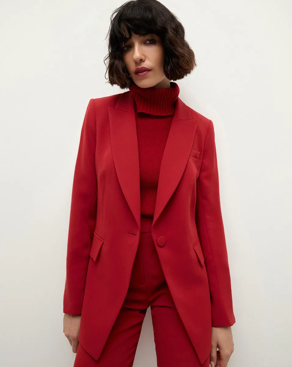 New Veronica Beard Long and Lean Dickey Jacket in Red Crimson