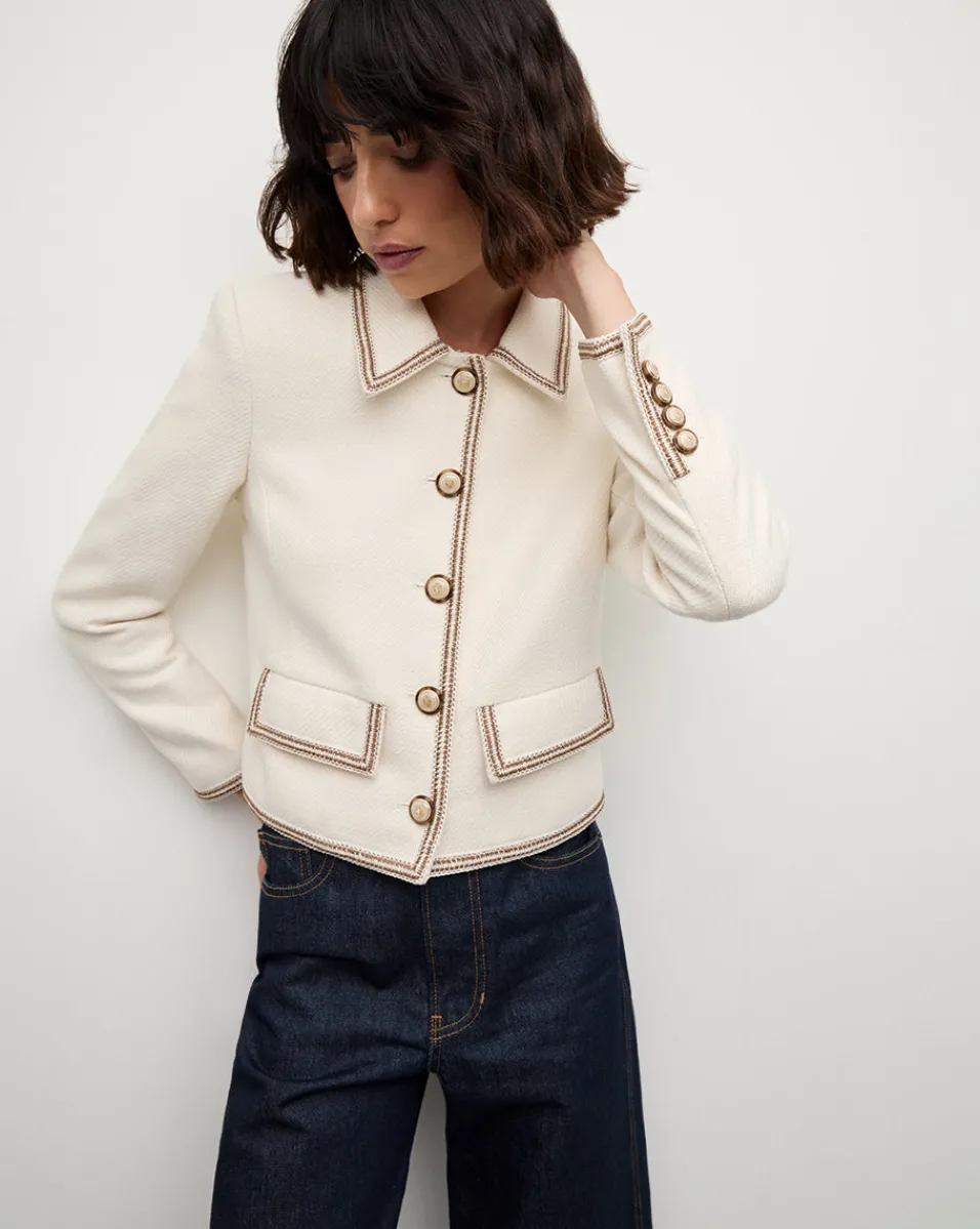 Best Sale Veronica Beard Makayla Cropped Jacket in Ivory