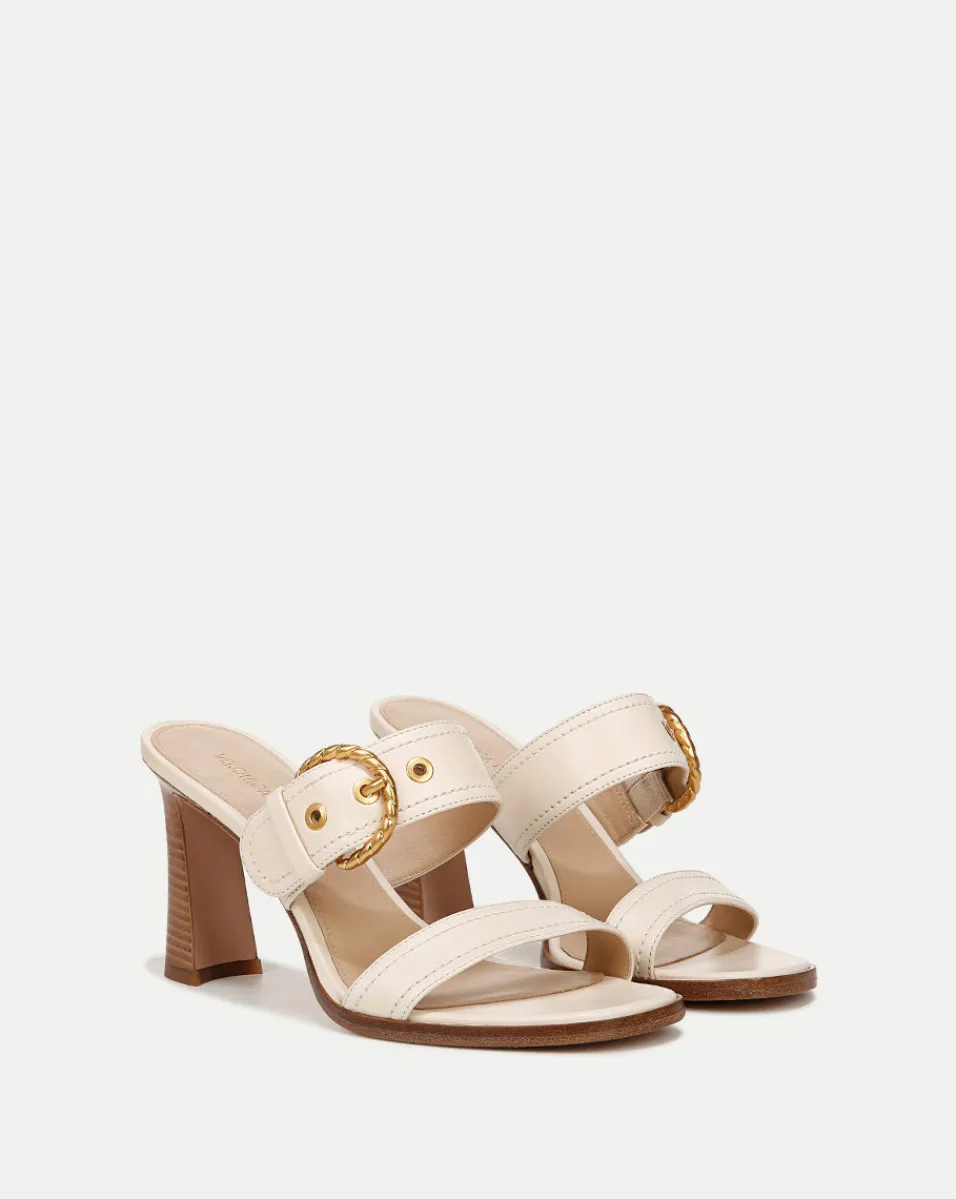 Discount Veronica Beard Margaux Leather Buckle Sandle | Ecru