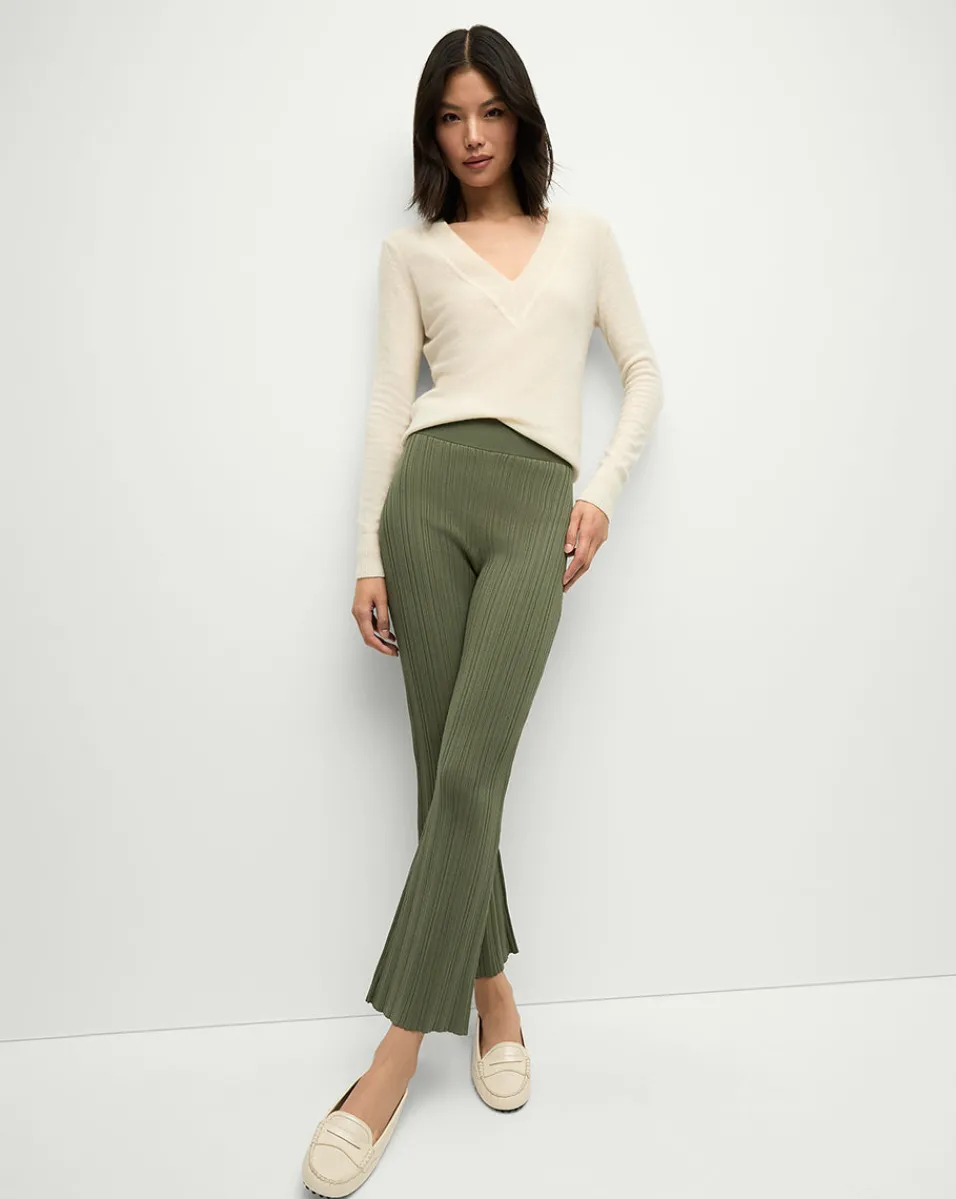 Shop Veronica Beard Massaro Knit Pant in Stone Army StoneArmy