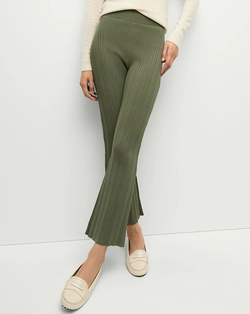 Shop Veronica Beard Massaro Knit Pant in Stone Army StoneArmy