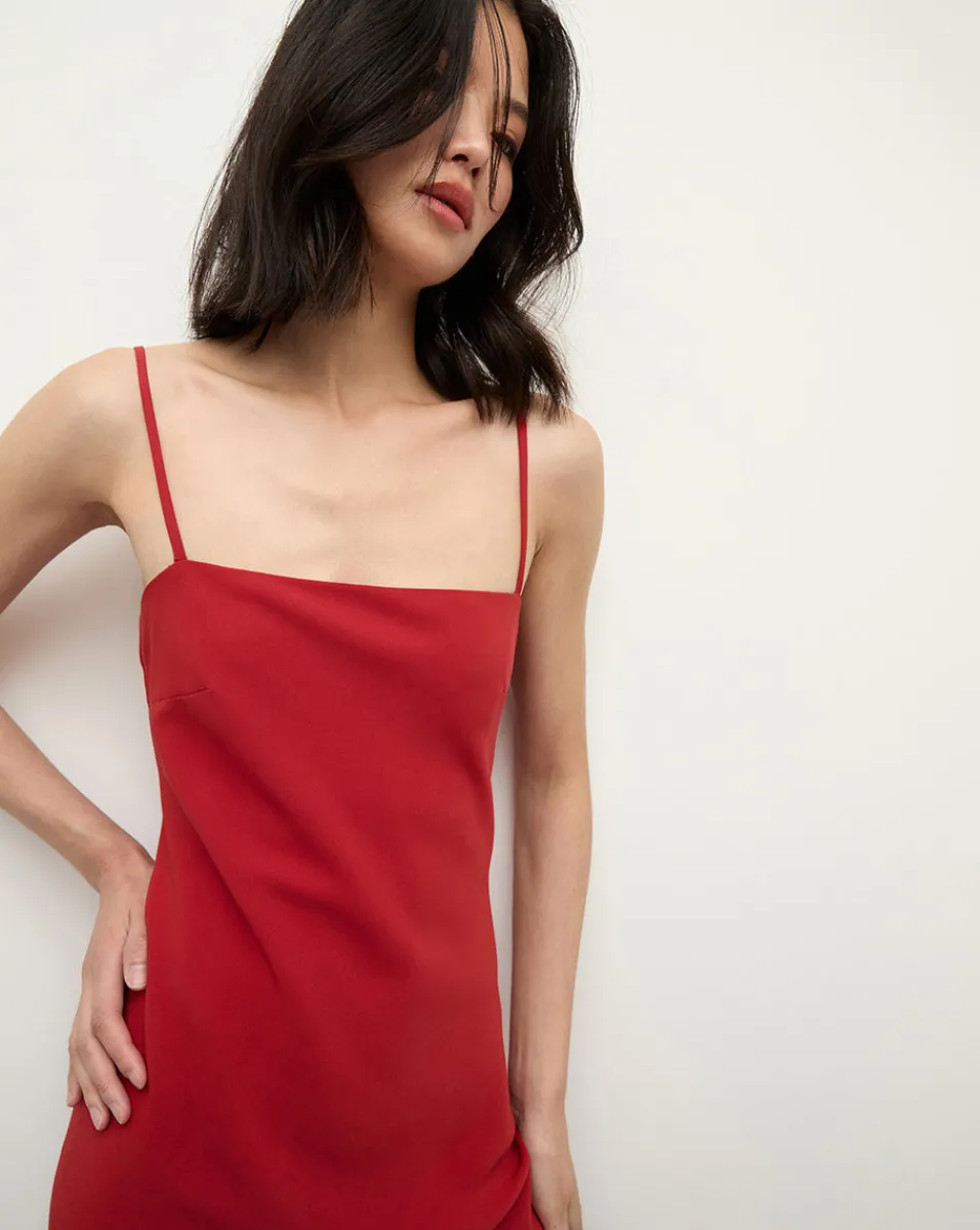 Cheap Veronica Beard Mavis Maxi Slip Dress in Red Crimson