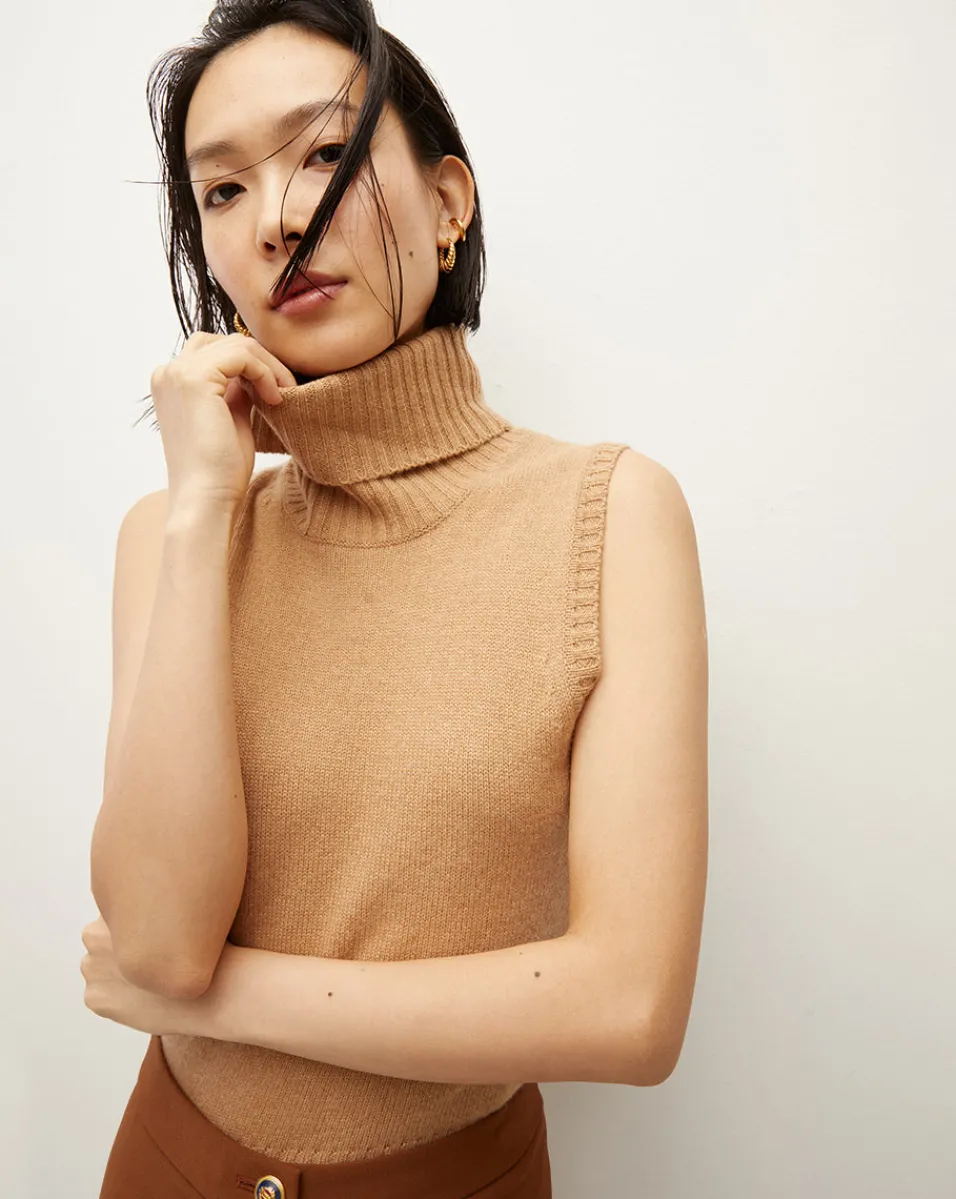 Best Veronica Beard Mazzy Cashmere Turtleneck in Camel