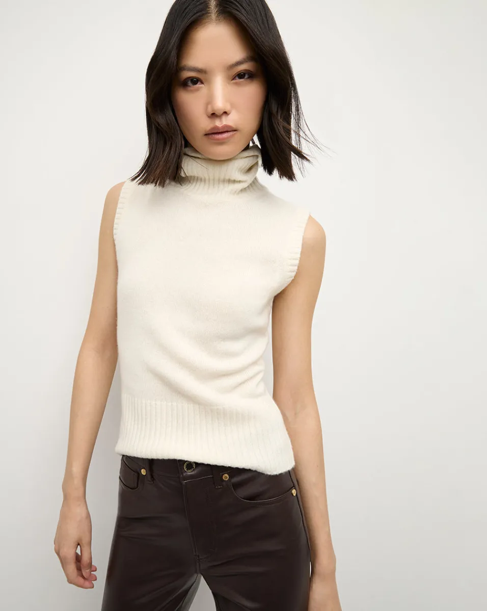 Outlet Veronica Beard Mazzy Cashmere Turtleneck in Ivory