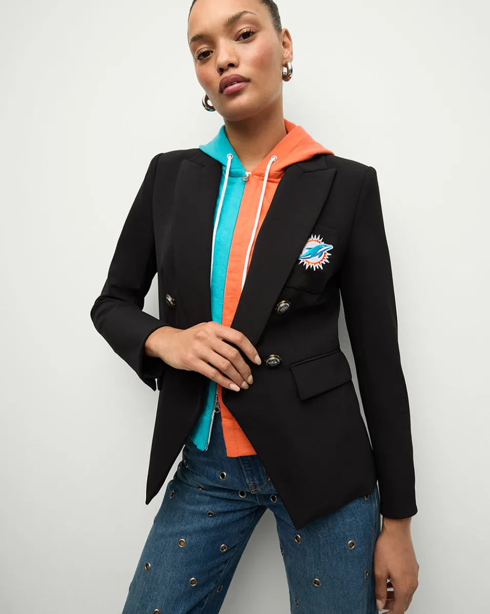 New Veronica Beard Miami Dolphins Dickey Jacket in Black/Silver MiamiDolphins