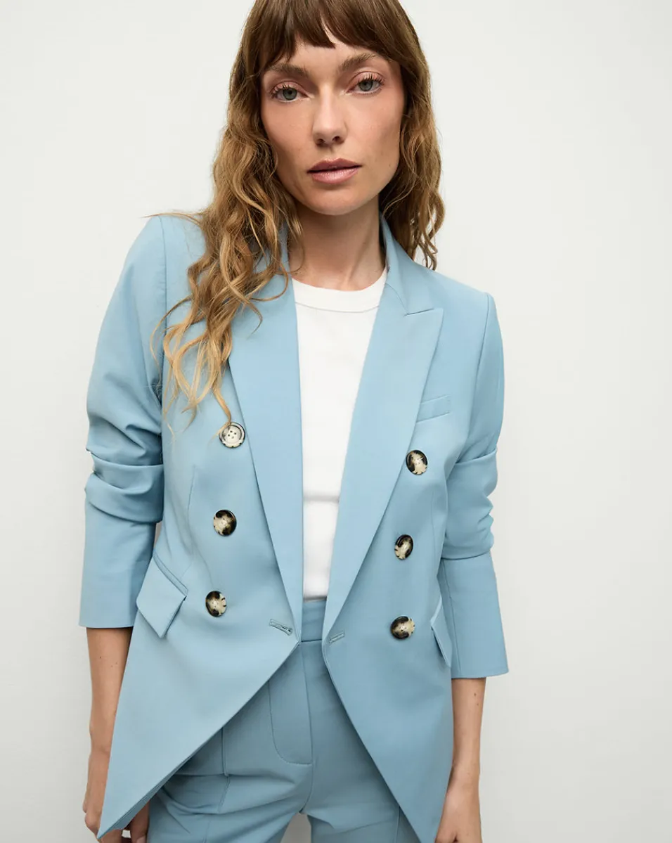 Cheap Veronica Beard Miller Dickey Blazer Jacket in Light Blue SeaGlass