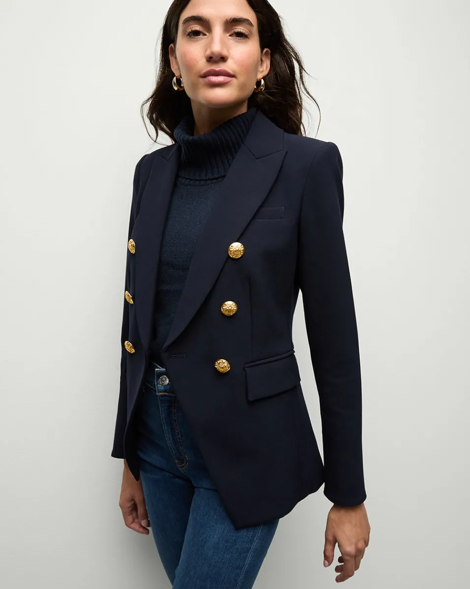 Sale Veronica Beard Miller Dickey Jacket Navy/Gold