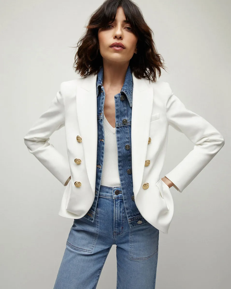 New Veronica Beard Miller Dickey Jacket in Off-White/Gold