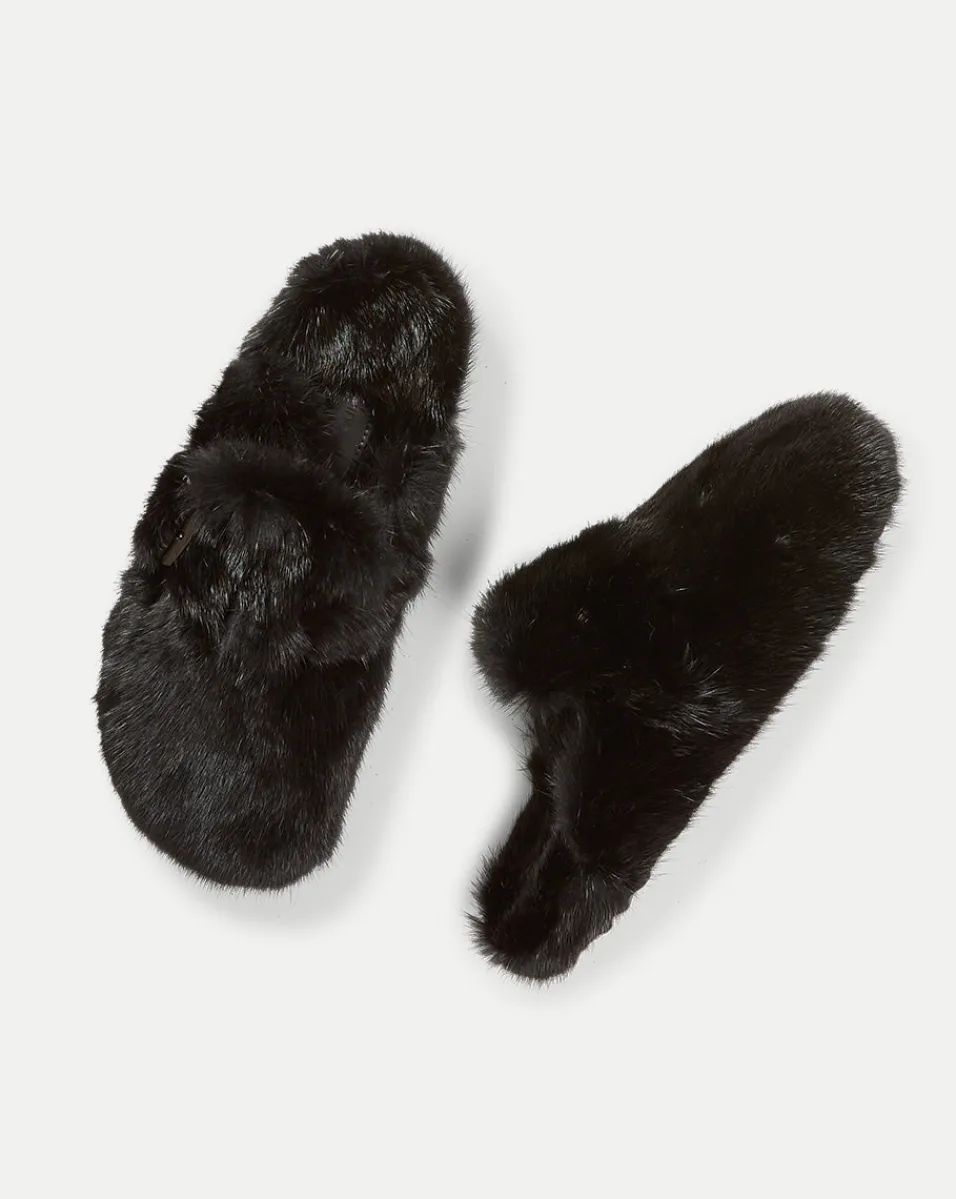 Sale Veronica Beard Mink Clog Slippers in Black