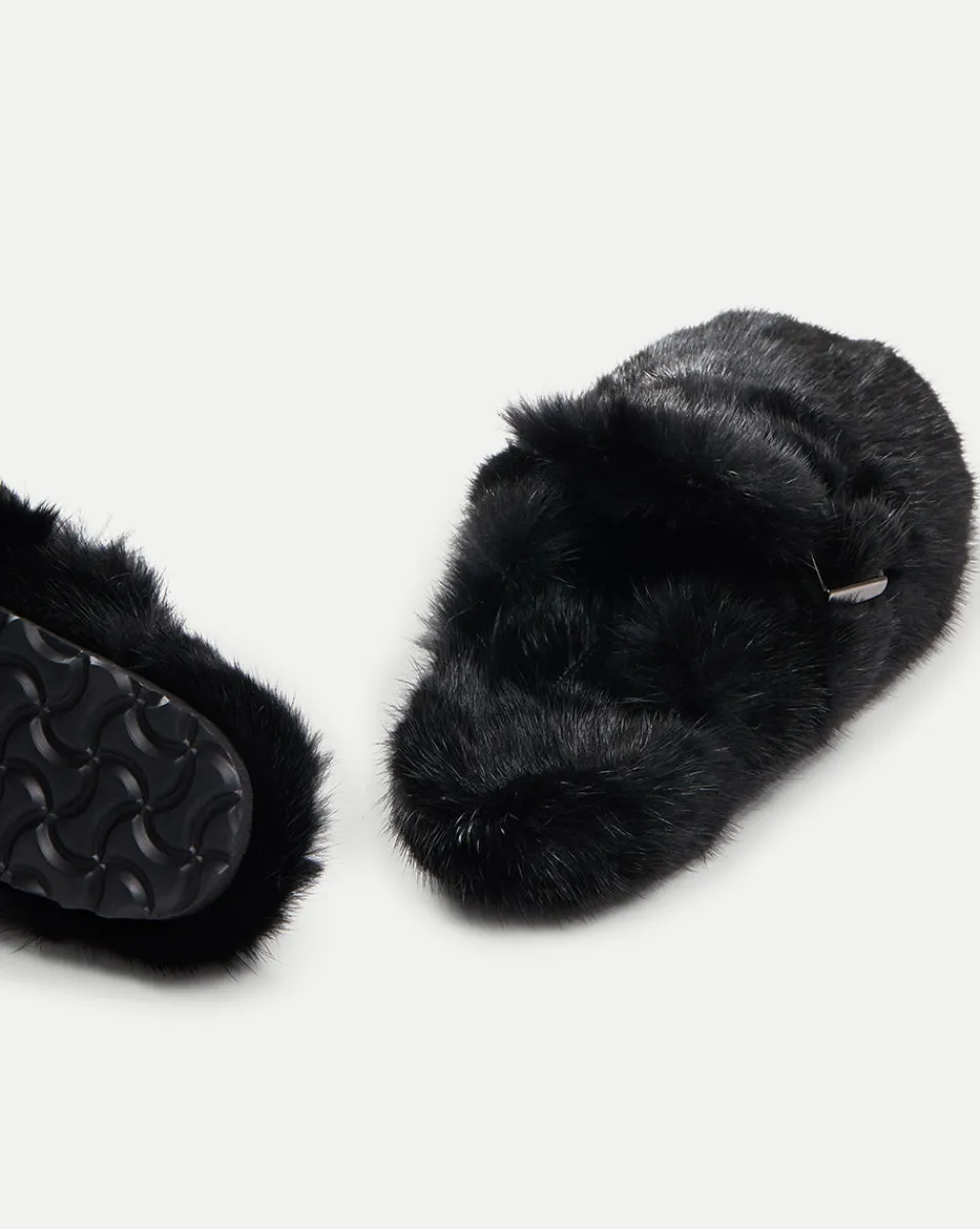 Sale Veronica Beard Mink Clog Slippers in Black