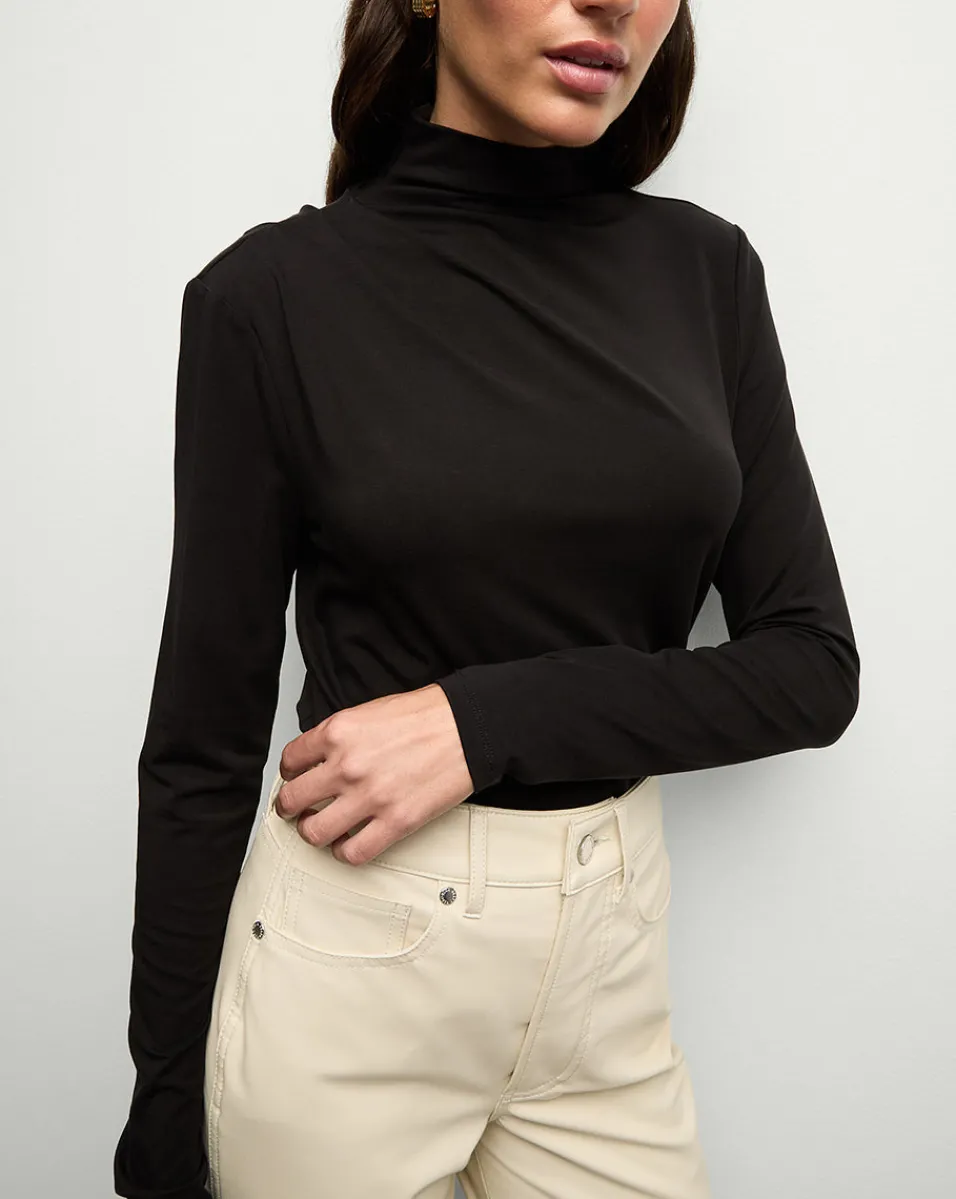 Clearance Veronica Beard Mylie Turtleneck Top in Black