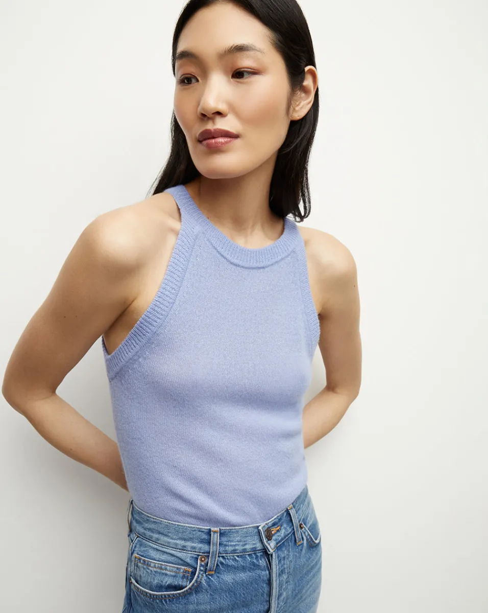 Shop Veronica Beard Myrick Cashmere Tank in Hydrangea