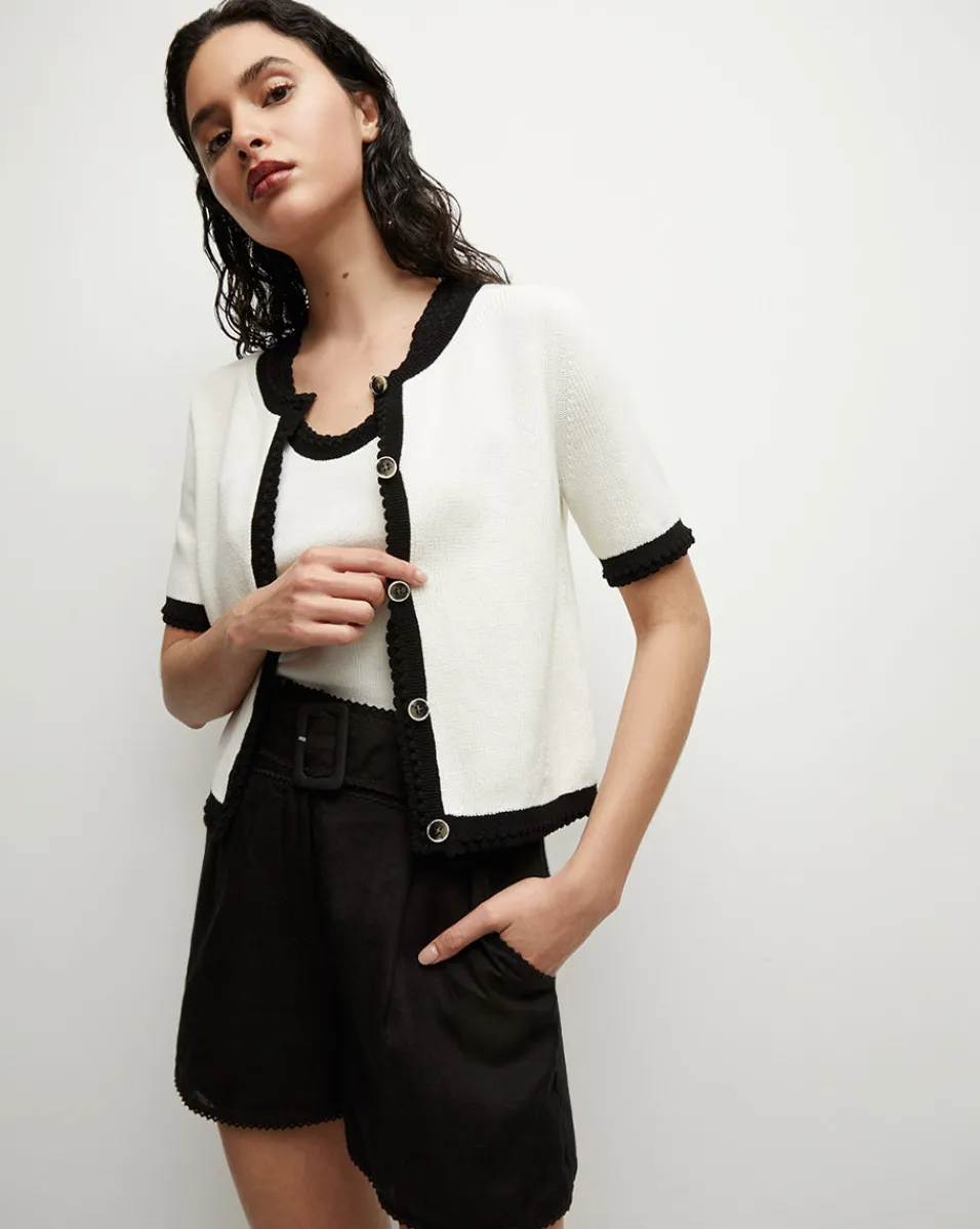 Online Veronica Beard Neroli Cardigan in Ivory/Black