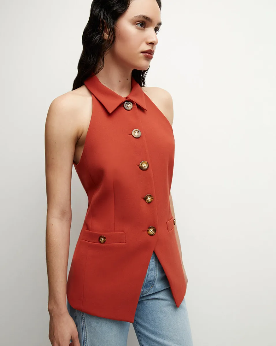 Flash Sale Veronica Beard Orlinda Vest in Brick Red BrickRed