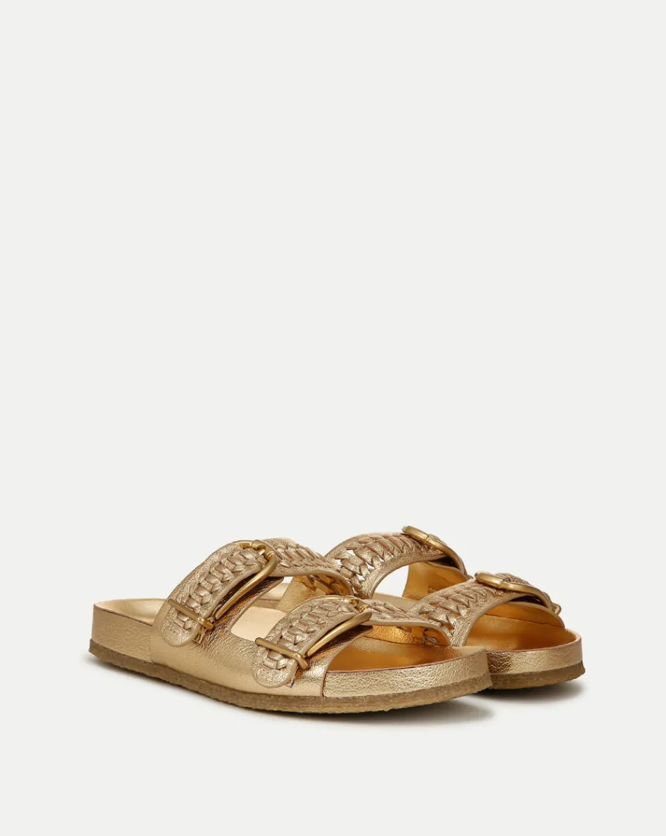 Best Sale Veronica Beard Paige Buckle Sandal in Gold