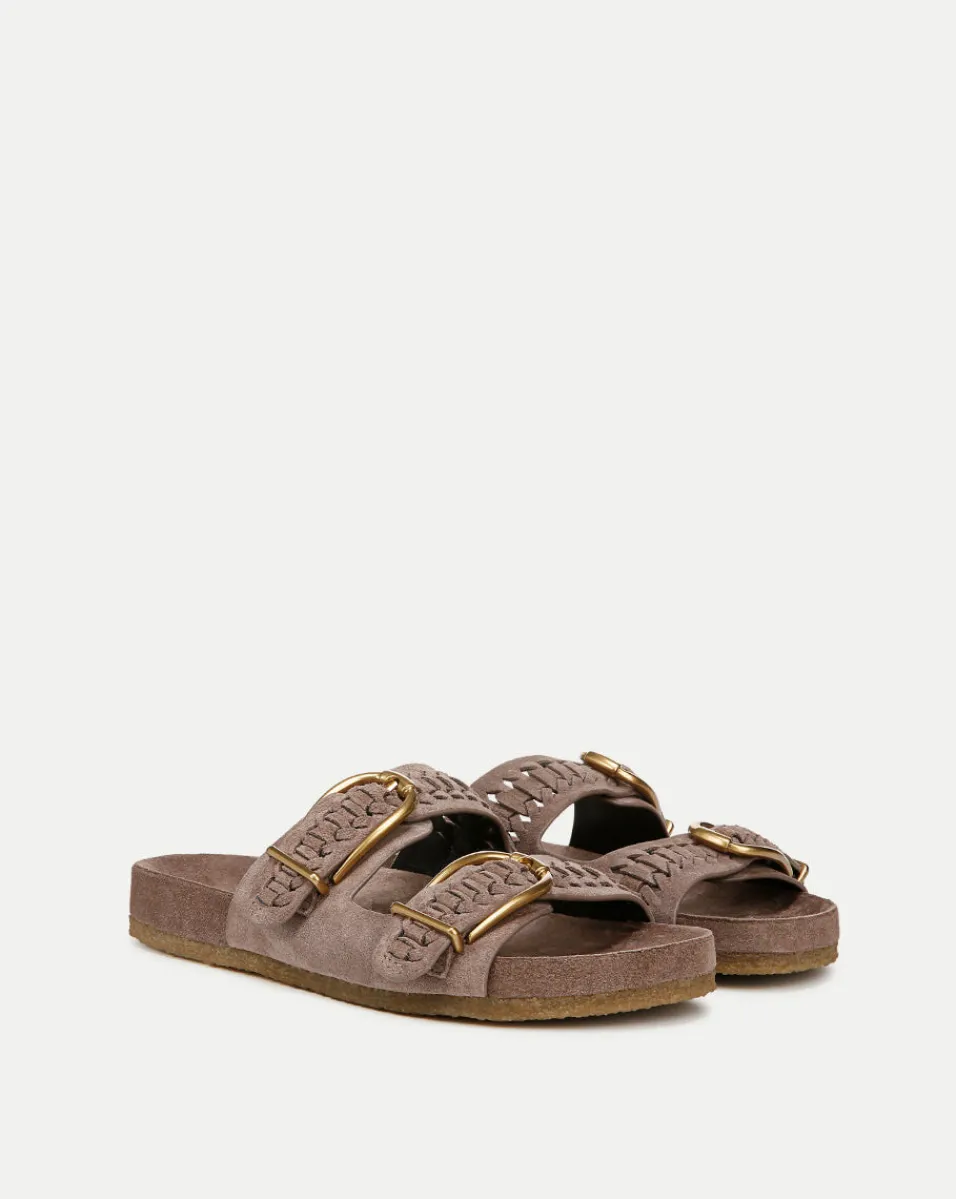 Shop Veronica Beard Paige Buckle Sandal in Taupe