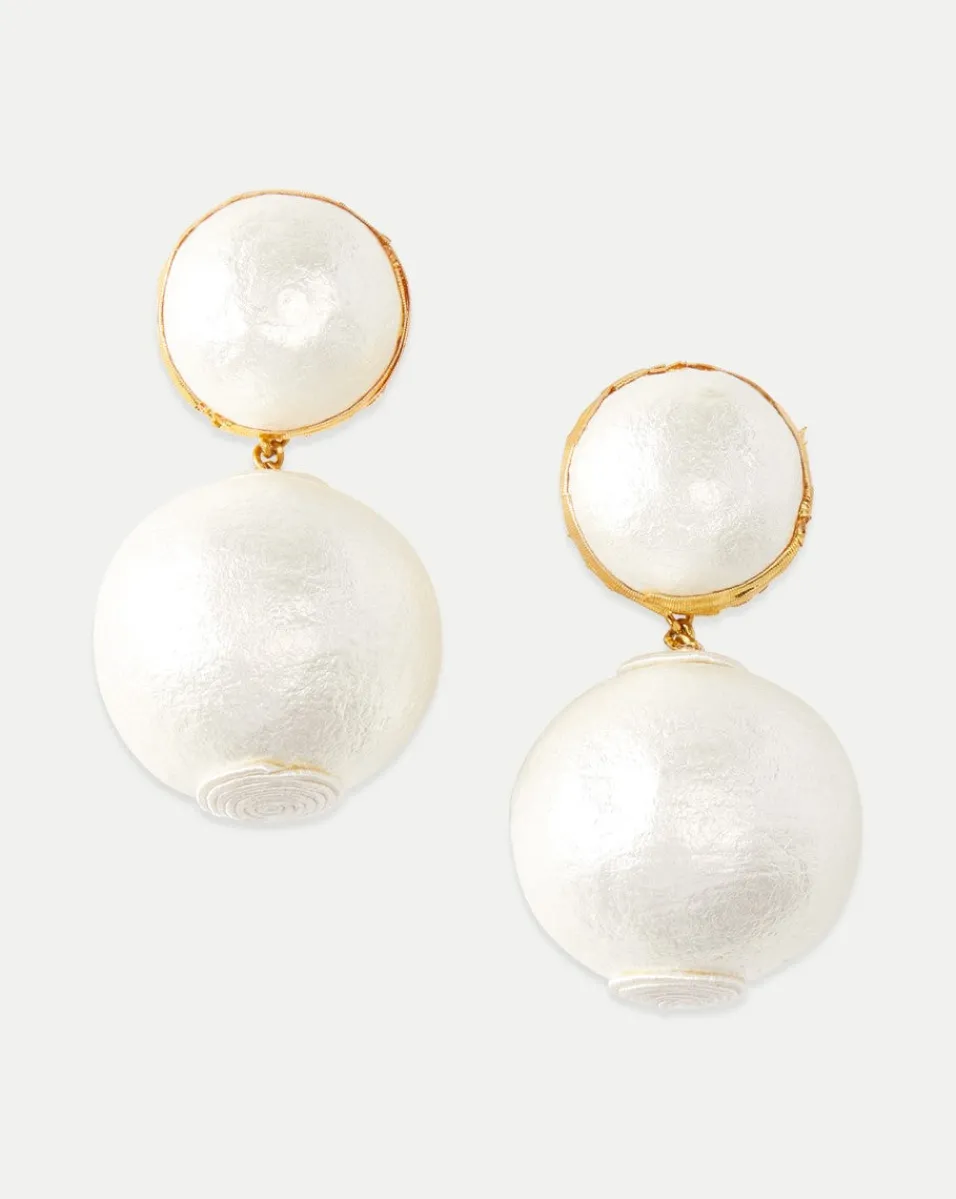 Discount Veronica Beard Pearl 2 Drop Earring | Clip Backing in White