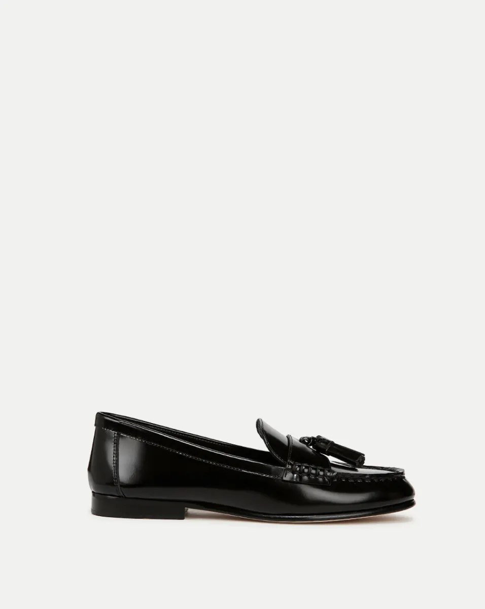 Outlet Veronica Beard Penny Leather Tassel Loafer in Black