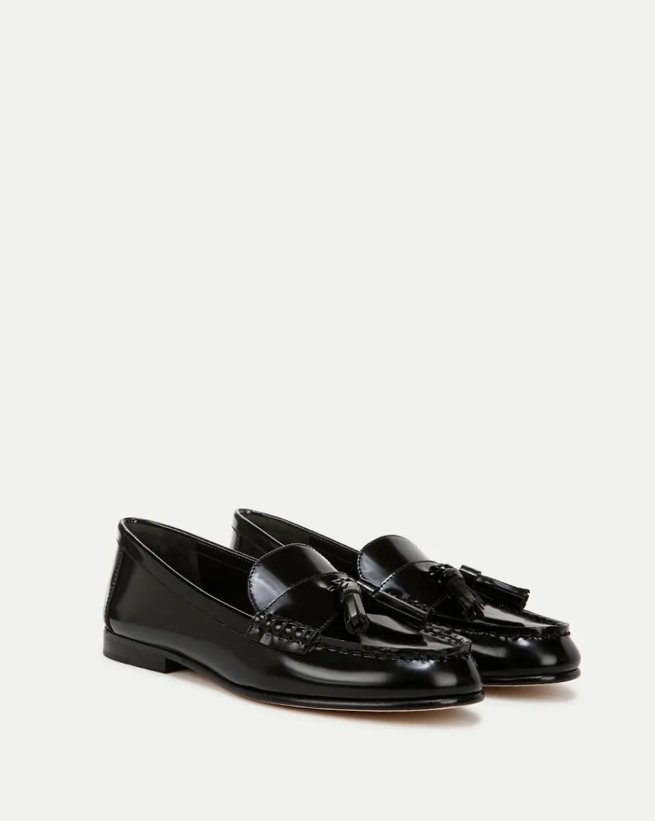 Outlet Veronica Beard Penny Leather Tassel Loafer in Black